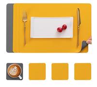 Myir JUN Tovagliette in Pelle e Sottobicchieri Set Tovagliette Colazione