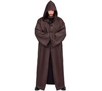 Myir Mantello con Cappuccio per Adulti, Costume da Halloween Carnevale Robe Adulto Uomo Mantello Medievale Cosplay (M, Marrone)