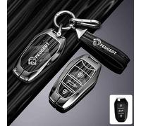 MYJDML Cover Chiavi Auto per Peugeot 408X 3008 508L 4008 2008 5008 301, Durevole Custodia per Chiave Auto Guscio Chiave Resistente alla Polvere Chiave Auto Cover Protezione Chiave,A/Black