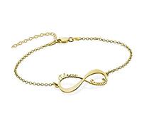 MYKA - Bracciale Infinity personalizzato per le donne - Bracciale per coppie con nomi - Regali in argento sterling per coppie - Gioielli d'amore