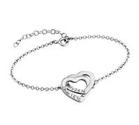 MYKA Bracciale Personalizzato con Cuori Incisi Intrecciati in Argento - Gioielleria su Misura con Iscrizioni di Nomi- Regalo per le Donne - Regali per la Festa della Mamma (Argento 925)