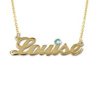 MYKA - Collana con Nome con Stile Diamante in Oro o Placcato Oro 18K o Argento 925 Personalizzabile in Corsivo Regalo per le Donne Mogli Madre Nonne Fidanzate (Placcato Oro 18K)