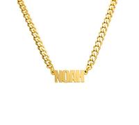 MYKA - Collana con Nome e Catena Spessa in Placcato Oro Personalizzabile in Corsivo Regalo per le Donne Madre Fidanzate o per Uomo, Ragazzo, Marito, Fidanzato, Fratello, Zio(Oro Vermeil 18K)