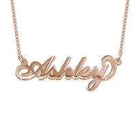 MYKA - Collana con nome personalizzato stile “Carrie” in Oro o Placcato Oro 18K o Argento Personalizzabile in Corsivo Regalo per le Donne Mogli Madre Nonne Fidanzate (Placcato Oro Rosa 18K)