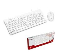 MYKA Kit Tastiera E Mouse con Filo USB 2.0 Bianco White KM-L02WH 3200DPI Regolabili Tasti Low Profile Design Elegante