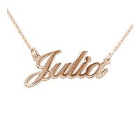 MYKA - Piccola Collana Personalizzata con Nome in Oro o Placcato Oro 18K o Argento 925 in Corsivo Regalo per le Donne Mogli Madre Nonne Fidanzate (Placcato Oro Rosa 18K)