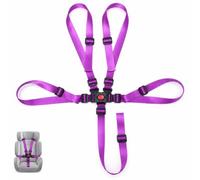 MYKELMINO Cinghie per Seggiolone a 5 Punti, Cintura di Sicurezza per Bambini Universale e Regolabile, Convertibile da 5 a 3 Punti, Nylon Ad Alta Densità, Compatibile con Seggioloni Passeggini,Viola
