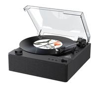 MYKESONIC - Giradischi completamente automatico, giradischi in vinile, cartuccia magnetica AT-3600L, ingresso e uscita Bluetooth, altoparlanti stereo, ingresso AUX, uscita RCA, anti-risonanza, nero