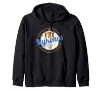 Mykonos Cicladi Grecia Colonne Vintage Souvenir Felpa con Cappuccio