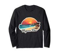Mykonos Vibes Retro Tramonto Grecia Isola Grecia Sun Souvenir Maglia a Manica