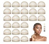 MYKURS Cappuccio di Parrucche HD, Cappuccio per Parrucca Leggero, Rete per Capelli da Donna, Marrone Chiaro 24 Pz