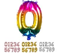 Mylar numero palla '0' (36cm), multicolore,Beige, Blu,0