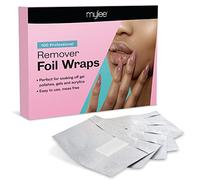 Mylee Fogli di Alluminio con Salvietta per Rimuovere lo Smalto per Unghie Gel Semipermanente 100pz, involucri di fogli di alluminio con tamponi di cotone pre-inseriti per rimozione delicata & veloce
