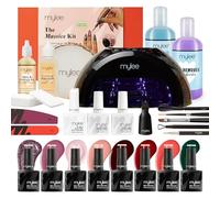 Mylee Set di smalti gel professionali con lampada LED Grande, 8 colori per unghie, top coat e base, gel costruttore 5 in 1, prepara e pulisci e rimuovi, strumenti di preparazione, olio per unghie e