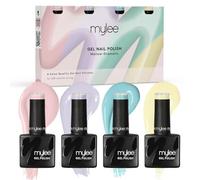 Mylee Set Smalto Gel Semipermanente 4x8ml [Mallow-Dramatic] - UV/LED Nail Art Manicure Pedicure, Lunga Durata, per Uso Professionale e Domestico - Vegan & Cruelty Free