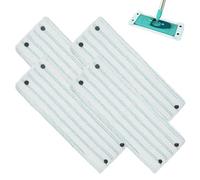 MYLERCT 4 Pezzi Panni di Ricambio, 15,5 x 42 cm Panno Mocio di Ricambio Microfibra, Panni Cuscinetti Straccio Lavapavimenti con Bottoni a Pressione, per Soggiorno e Cucina, per Leifheit