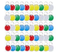 MYLERCT 50 Pezzi Porta Chiavi, Targhette Portachiavi in 5 Colori, Etichette Chiavi con Portachiavi, Ottimo per Portachiavi, Portachiavi per Animali Domestici, Unità USB e Altri Oggetti