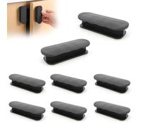 MYLERCT Maniglie Autoadesive per Porte, 8 Pezzi Manopole Autoadesive per Cassetti, ABS Maniglia Porta Esterna, Maniglia Senza Perforazione, Nera, Bilaterale, per Porte, Finestre, Cassetti, Armadi