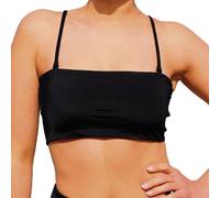 MYLILY Bikini Top Bandeau | Bandeau Reggiseni a Fascia Ladies | Spalline Removibili e Senza Spalline | Bikini Top Nero (3XS)