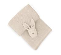 MYLILY | Coperta neonato in 100% cotone biologico, extra morbida e delicata sulla pelle | Copertina neonata e neonato con coniglio beige | Regalo per nascita bimba e bimbo | Plaid neonato