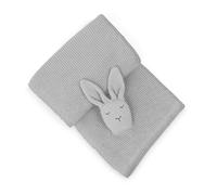 MYLILY | Coperta neonato in 100% cotone biologico, extra morbida e delicata sulla pelle | Copertina neonata e neonato con coniglio grigio | Regalo per nascita bimba e bimbo | Plaid neonato