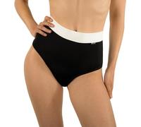 MYLILY Slip Costumi Assorbenti per Ciclo | Costume Mestruale Vita Alta | Bikini Mestruale High Waist | Slip da Ciclo per Piscina Nero Bianco (M)