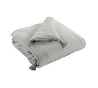 Mylittlebed Edredon Dessus de lit L’Effet Papillon 90x200 cm - Copriletto 100% Gaze di Cotone con Finitura Pompon [Dessus de Lits et Couvre-Lits] (Grigio Nuvola)