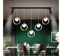 MyLjp Luce A Sospensione LED Lampada A Sospensione Moderna Lampade A Sospensione Da Tavolo Da Pranzo Nere Regolabile In Altezza Usato Per Sala Da Pranzo Soggiorno Lampadario Camera Da Letto(A)