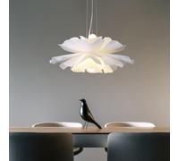 MyLjp Luce Sospensione Minimalista Moderno Lampada A Sospensione A Fiore Bianco Luce Sospensione Ristorante In Acrilico E27 Regolabile In Altezza Adatto Per Camere Da Letto Soggiorni Sale Da Pranzo(50