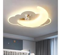 MyLjp Moderna LED Luna Nuvolosa Plafoniera Plafoniera Decorativa Per Bambini Con Astronauta Cartone Animato Dimmerabile Per Camera Da Letto Corridoio Camera Dei Bambini Vivaio Salotto(A)