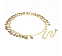 MYLLJBD Cinture da Uomo Catena A Sospensione in Lega d'oro E Argento con Nappe Monete Vintage-Oro