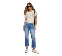MYLLJBD Jeans Donna Il Ginocchio di Controllo della Pancia Ad Alta Vita da Distruggono I Gambe Dritti-blu-2xl