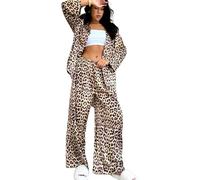MYLLJBD Pigiami da Donna Pigiama da Donna Set di Pigiama alla Moda Set Autunno E Inverno Invernali Crollo Leopardo Pantaloni Abiti da Casa da Donna-Stampa Leopardo-s