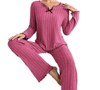 MYLLJBD Pigiami Pigiama da Donna, Vestiti A Casa Morbidi E Confortevoli, Set Casual-Rosa Rosso-s