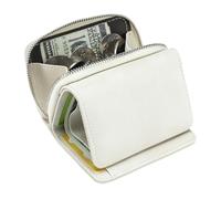 MYLLJBD Portafoglio Donna Femminile in Stile Cinese Short Multifunzionale Vera Pelle Guida per Moneta di Grandi Dimensioni Borse Stoccaggio-Ape Bianca