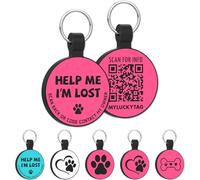 MYLUCKYTAG Medagliette per cani silenziose in silicone con codice QR, scansione QR, ricezione istantanea e-mail di avviso di localizzazione degli animali domestici