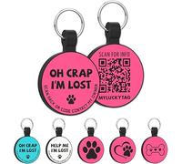 MYLUCKYTAG Tag Identificativi per Animali in Silicone Silenzioso Con Codice QR - Profilo Online - Scansione QR per Ricevere Posizione Istantanea Via Email
