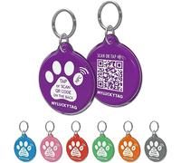 MYLUCKYTAG Tag identificativo per animali domestici con codice NFC e QR Tag personalizzato, Profilo dell'animale domestico online, ID animale domestico durevole, Tag per cani