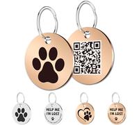 MYLUCKYTAG Targhette identificative per animali domestici, in acciaio inox, con codice QR, profilo online per animali domestici, scansione QR e ricezione immediata dell'e-mail di avviso di