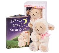 MyMateZoe, Regalo di battesimo di agnello in preghiera per ragazza con Let Us Pray Little One, regalo di battesimo e battesimo per ragazza
