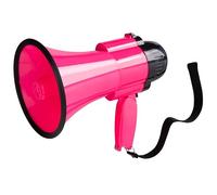 MyMealivos 30W Megaphone with Siren & 240s Record-Adjustable Vol Control Cover Up to 800 Yards Range Fit for Sport Games Cheerleading Coaches Event Organizers-Rose Pink