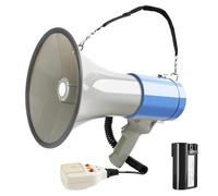 MyMealivos Altoparlante megafono da 50 Watt con sirena, registrazione 240S, microfono rimovibile e cinturino (batteria grigia)