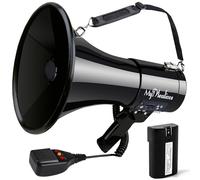 MyMealivos Megafono Bluetooth da 50 W con batteria ricaricabile, megafono professionale con sirena e registrazione a 240 secondi, supporta USB/SD/3,5 mm Aux-487,7 m di portata per sport polizia