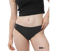 mymonthlys Lea - Slip per periodo, comodo, senza cuciture, a prova di perdite, 1,5 mm, sottile e traspirante, lavabile secondo lo standard Öko-Tex 100, nero/S-XL