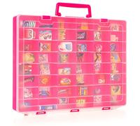 MYMOON HOME Mini Brands Case - Portaoggetti compatibile con mini marchi, riempi frigorifero, Miniverse, Create, Masterchef, Shopkins, Real Littles, LOL Surprise, 48 scomparti per collezionisti (rosa)