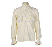 Mymyguoe Camicia medievale con volant, da uomo, per Halloween, per il rinascimento, per Carnevale, con volant, stile cortile, medievale, costume di Halloween, colletto rovesciato, camicia decorativa