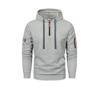 Mymyguoe Felpa con cappuccio a nido d'ape, da uomo, a maglia, casual, con cappuccio, a maniche lunghe, in cotone, Q1 grigio, L