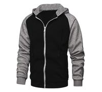 Mymyguoe Felpa con cappuccio da uomo bicolore con cappuccio Cardigan Felpa da uomo Felpa da uomo con cappuccio Giacca da uomo Male Jacket Fitness con cerniera Classic Maglione con cappuccio Giacca da
