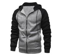 Mymyguoe Felpa con cappuccio da uomo bicolore con cappuccio Cardigan Felpa da uomo Felpa da uomo con cappuccio Giacca da uomo Male Jacket Fitness con cerniera Classic Maglione con cappuccio Giacca da