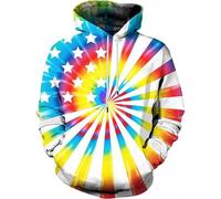 Mymyguoe Felpa con cappuccio da uomo, con stampa 3D, colore a contrasto, con cappuccio, autunno, sport, tempo libero, outdoor, ispessito, giacca a vento, S01 Giallo, 3XL